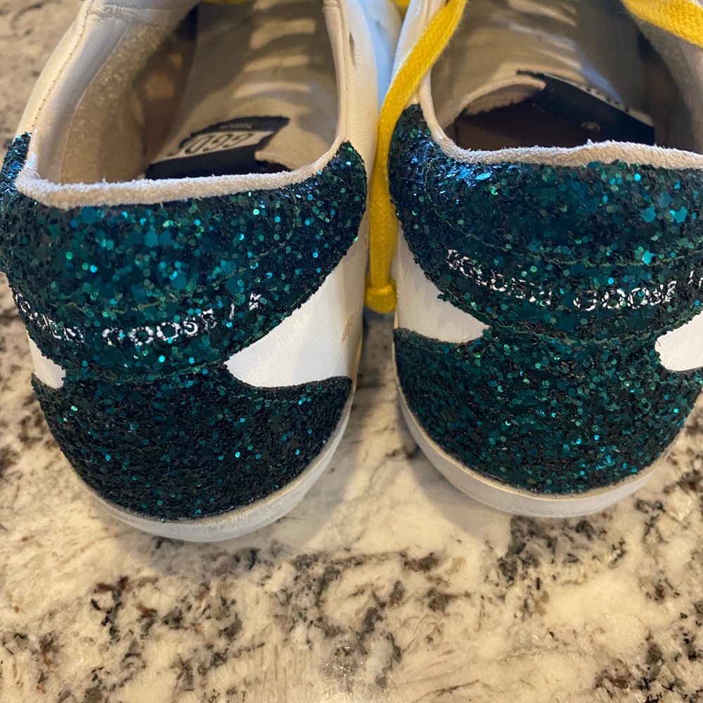 GOLDEN GOOSE SUPERSTAR DISTRESSED GLITTERED LEATHER SNEAKERS!!! SIZE 41 10/10.5 - Picture 15 of 15